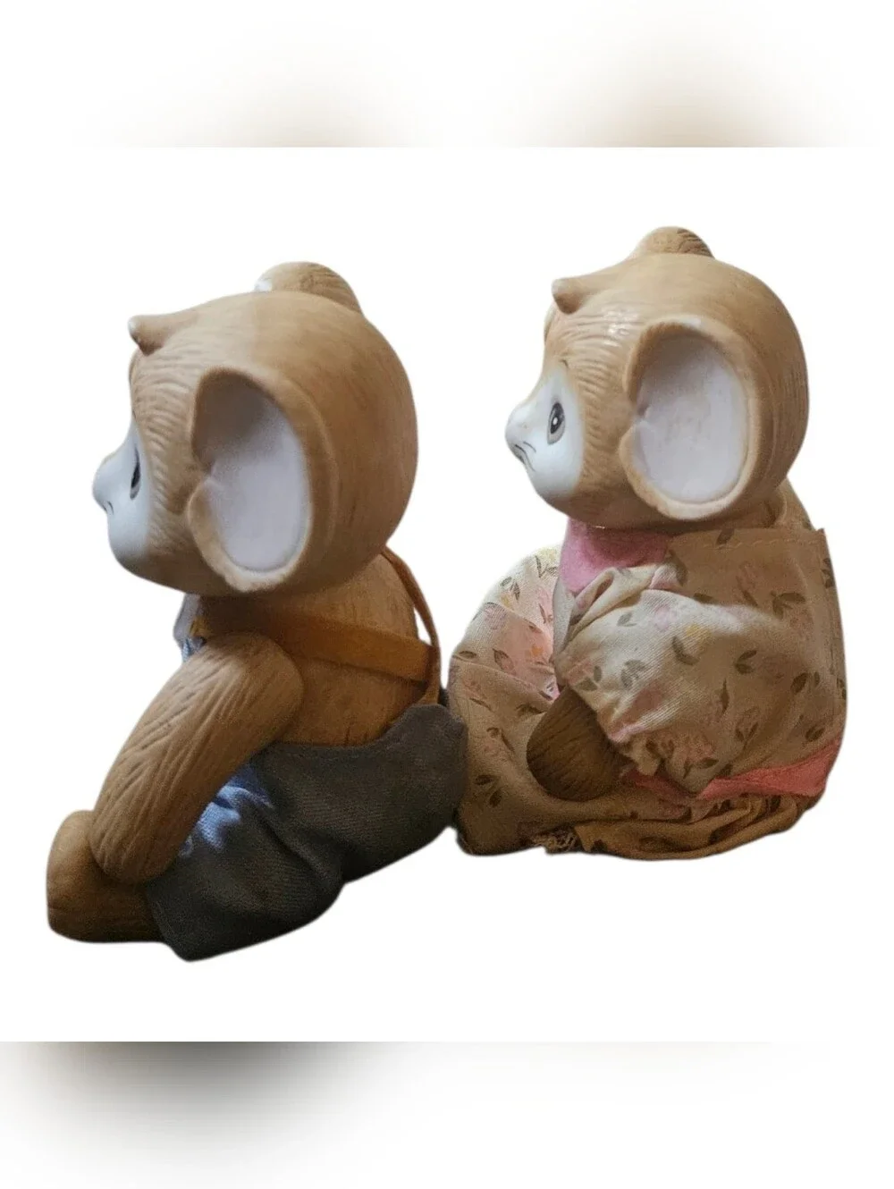 Vintage 80's Homco Jointed Country Mice Porcelain Figurines Set